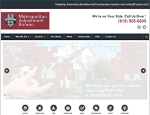 Tablet Screenshot of metroadjusters.com
